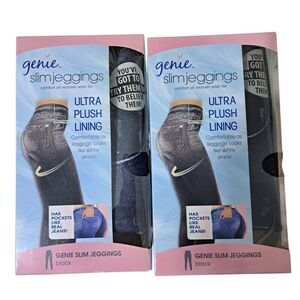Genie 2Pk As Seen on TV Ultra Soft Plush Lining Black Jeggings Women's S/M